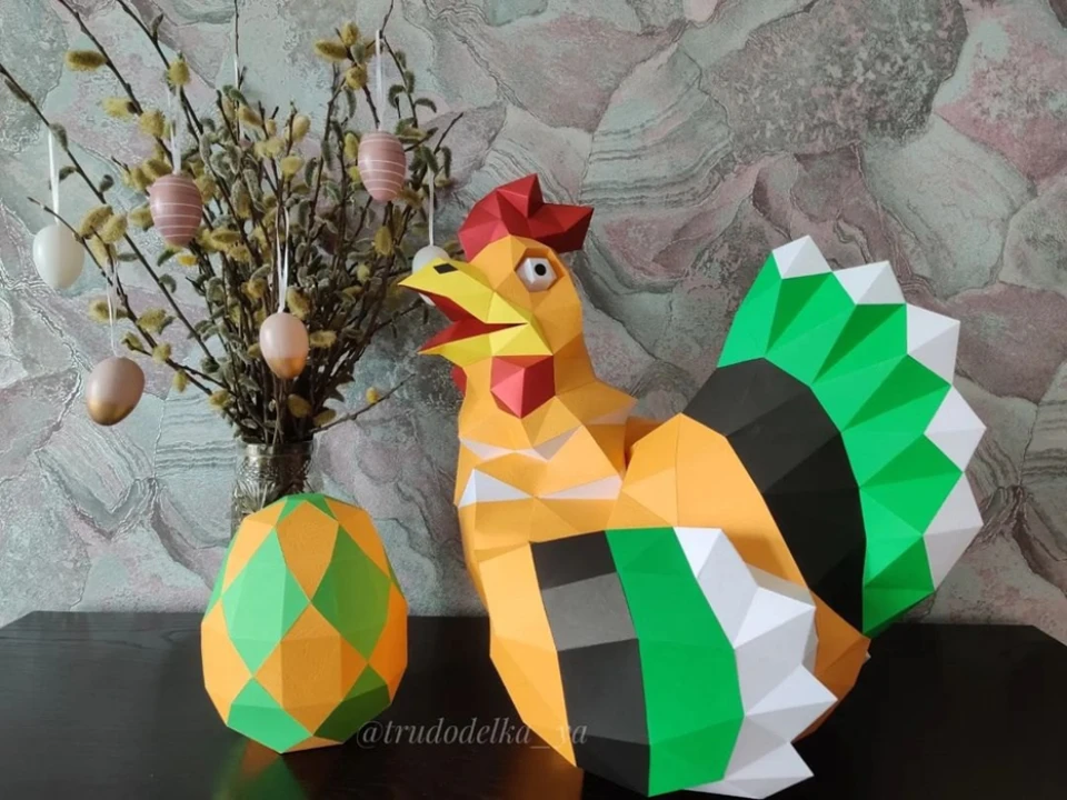 Ryaba Hen Papercraft Template - Low Poly, Pepakura PDF, DIY Handmade, Home Decoration, Creative Gifts Ryaba Hen Papercraft Template - Low Poly, Pepakura PDF, DIY Handmade, Home Decoration, Creative Gifts