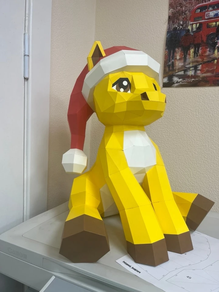 Horse in a Cap Papercraft Template - Low Poly, Pepakura PDF, DIY Handmade, Home Decoration, Creative Gifts