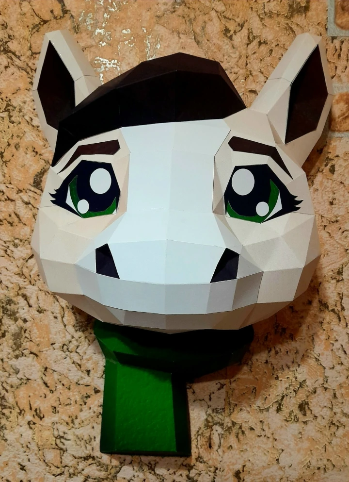 Pony in a Scarf Papercraft Template - Low Poly, Pepakura PDF, DIY Handmade, Home Decoration, Creative Gifts