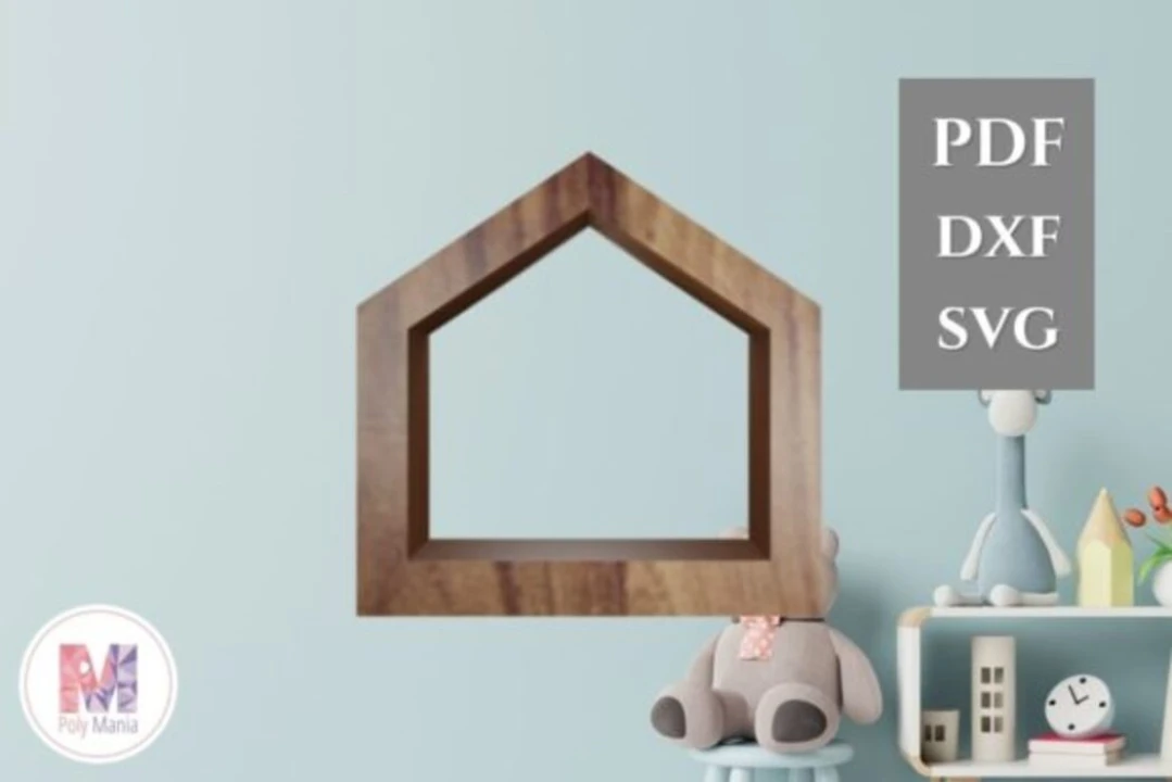 House Frame Papercraft Template: 3D Low Poly Model (PDF, SVG, DXF)