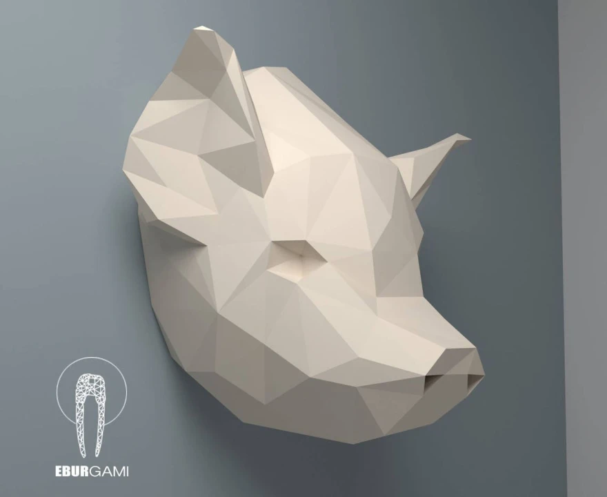 DIY Low Poly Pig Trophy Head, PDF Template, Papercrafting DIY Pig Head, Eburgami , 3D Pig Head Model, 3D Papercraft, Gift, Wall Art Decor DIY Low Poly Pig Trophy Head, PDF Template, Papercrafting DIY Pig Head, Eburgami , 3D Pig Head Model, 3D Papercraft, Gift, Wall Art Decor