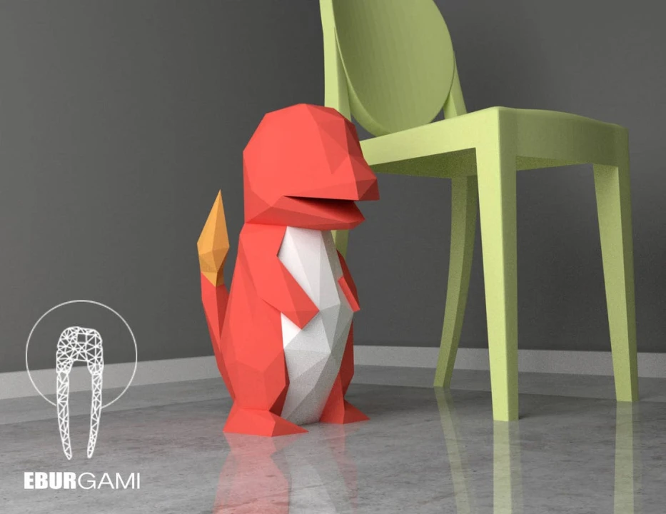 Papercraft Charmander Origami, Pokemon Papercraft, paper model Art, Low Poly DIY, Paper 3D Art, Diy Paper Statue, Papercrafting, Eburgami Papercraft Charmander Origami, Pokemon Papercraft, paper model Art, Low Poly DIY, Paper 3D Art, Diy Paper Statue, Papercrafting, Eburgami