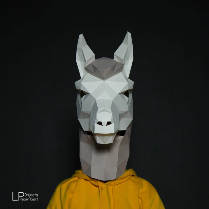 Lama Mask, Alpaca Mask Digital Template, Halloween Paper Mask, Digital Template, Origami, Paper Craft, DIY, Low Poly Lama Mask, Alpaca Mask Digital Template, Halloween Paper Mask, Digital Template, Origami, Paper Craft, DIY, Low Poly