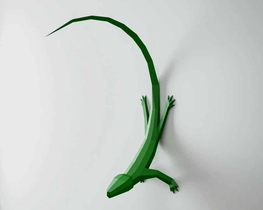 Papercraft Lizard, 3D paper craft lacertian, papercraft PDF template ...