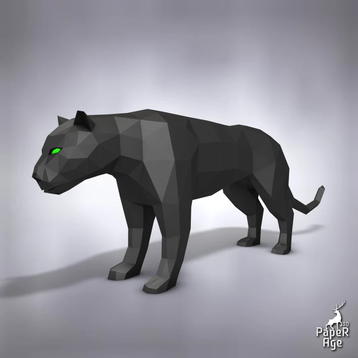 Black Panther, Papercraft, Pepakura, Lowpoly, Low Polygon, 3D Papercraft, handmade, Paper Sculptures, DIY origami