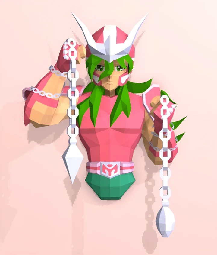 Andromeda Shun Seiya, Saint Seiya Papercraft, PDF Template, DIY 3d Model, FanArt, Paper Sculpture, Low Poly, Pepakura Craft, Manualidad Andromeda Shun Seiya, Saint Seiya Papercraft, PDF Template, DIY 3d Model, FanArt, Paper Sculpture, Low Poly, Pepakura Craft, Manualidad