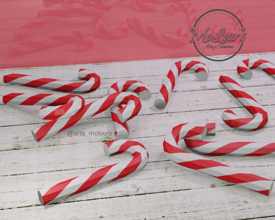 Christmas Candy/ Christmas Candy/ Template PDF/ Low Poly/Papercraft Candy/3D Candy/ Papercraft Christmas/ Origami, Home decor