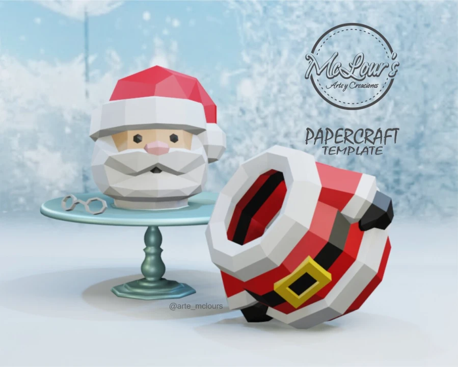 Santa Claus Box/ Craft/ Gift Box/ Candy Bowl/ Template PDF/ Low Poly/ Papercraft Santa Claus/ 3D Christmas/ Home decor Santa Claus Box/ Craft/ Gift Box/ Candy Bowl/ Template PDF/ Low Poly/ Papercraft Santa Claus/ 3D Christmas/ Home decor
