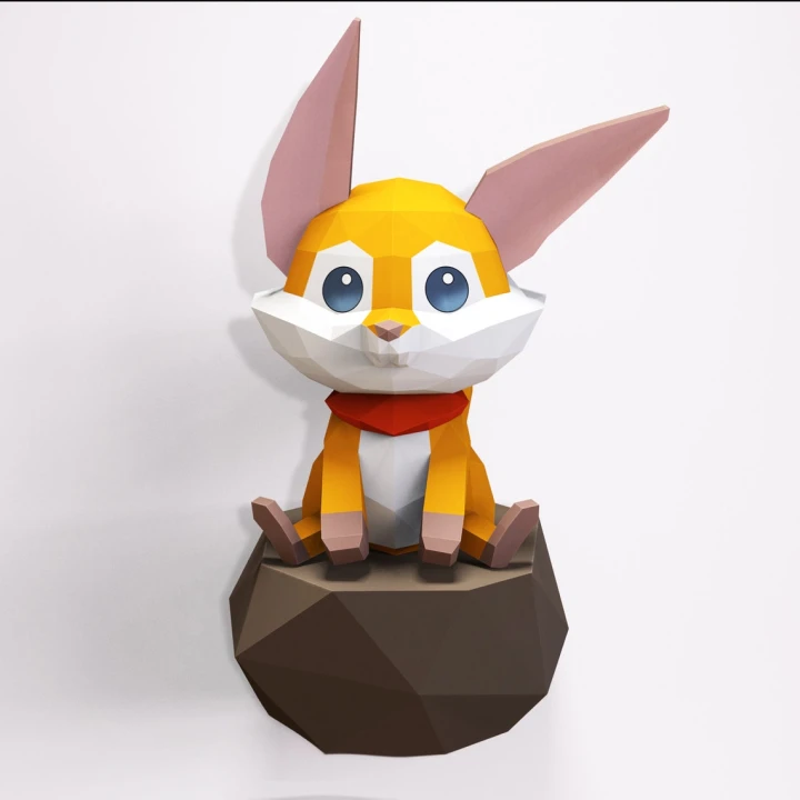 Papercraft Fox, Paper Craft Fox Model, Fox PDF template, 3D Fox ...