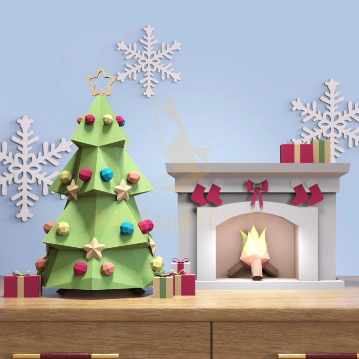 Xismush Tree Papercraft Pine Tree Christmas, Paper Craft Pine Tree Model, Pine Tree ...