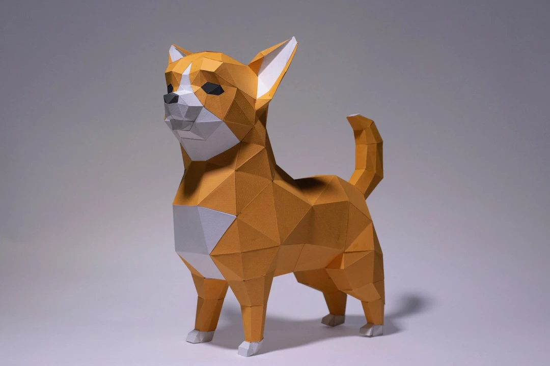Chihuahua Dog Paper Craft, Digital Template, Origami, PDF Download DIY, Low Poly, Trophy, Sculpture, Chihuahua Model Chihuahua Dog Paper Craft, Digital Template, Origami, PDF Download DIY, Low Poly, Trophy, Sculpture, Chihuahua Model