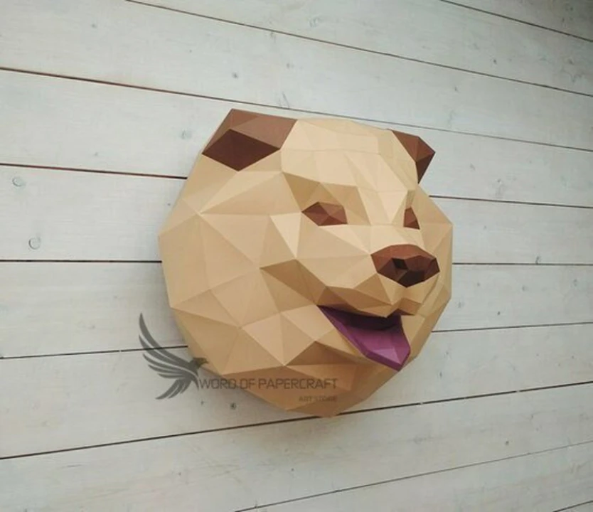 Chow Chow Low Poly Wall Papercraft, Paper Sculpture, Low Poly PDF Template, DIY Decor & Gift