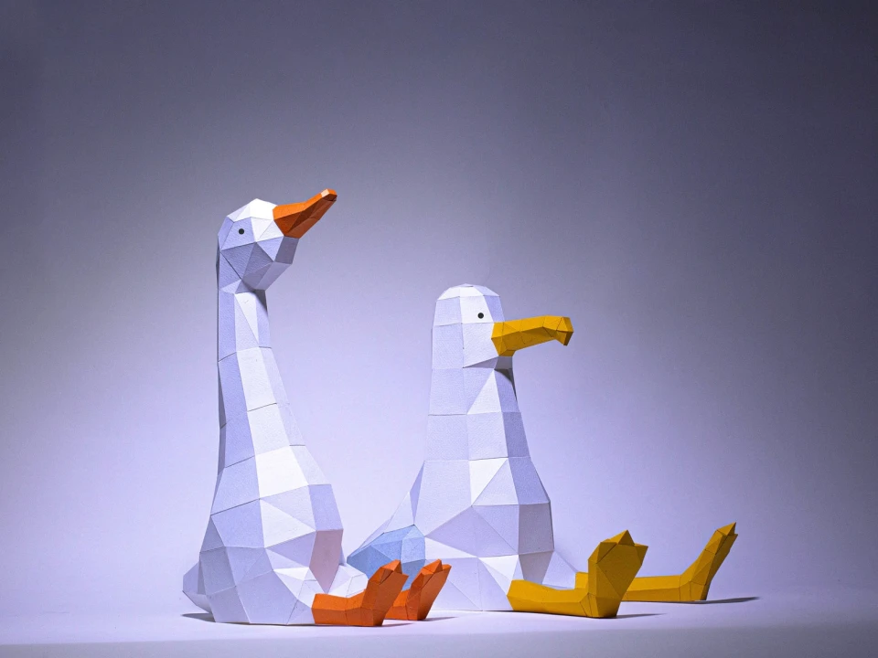 Goose Sit and Seagull Sit Paper Craft, Digital Template, Origami, PDF Download DIY, Low Poly, Trophy, Sculpture Goose Sit and Seagull Sit Paper Craft, Digital Template, Origami, PDF Download DIY, Low Poly, Trophy, Sculpture