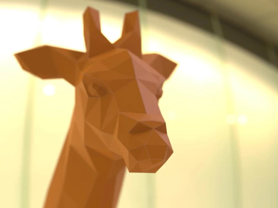 Giraffe Paper Trophy - 3D Papercraft Model - PDF Template - Download PDF Template - DIY Decoration