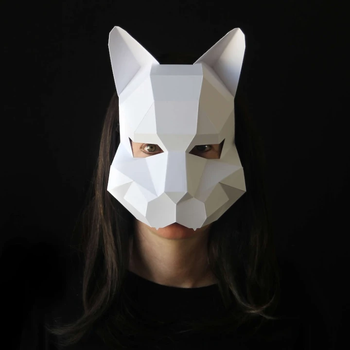 CAT Mask (woman) - Easy to make cat mask from card, with this PDF download