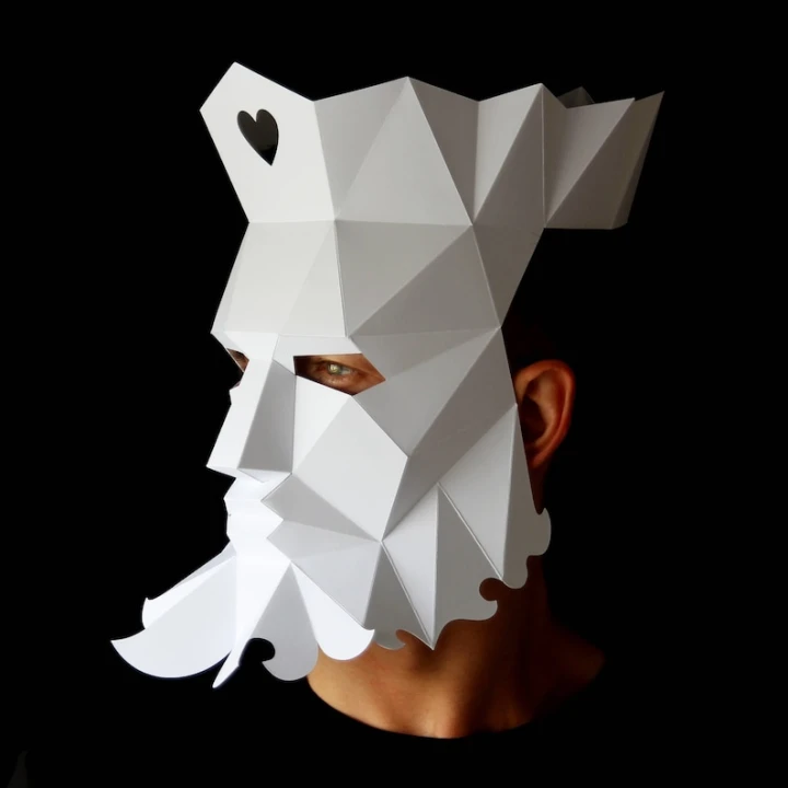 KING of Hearts Mask - Make your own paper mask with this instant download template