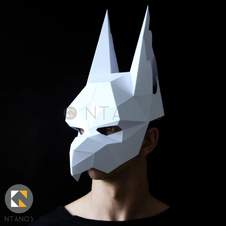 GRIFFIN Mask - Build your own mythical creature mask with this Low-Poly PDF mask template