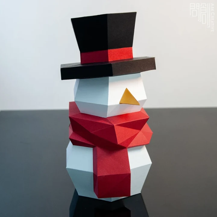 Top Hat Snowman,Papercraft , DIY , Low poly , PDF Papercraft , Snowman Model , Snowman low poly , Xmas Top Hat Snowman,Papercraft , DIY , Low poly , PDF Papercraft , Snowman Model , Snowman low poly , Xmas