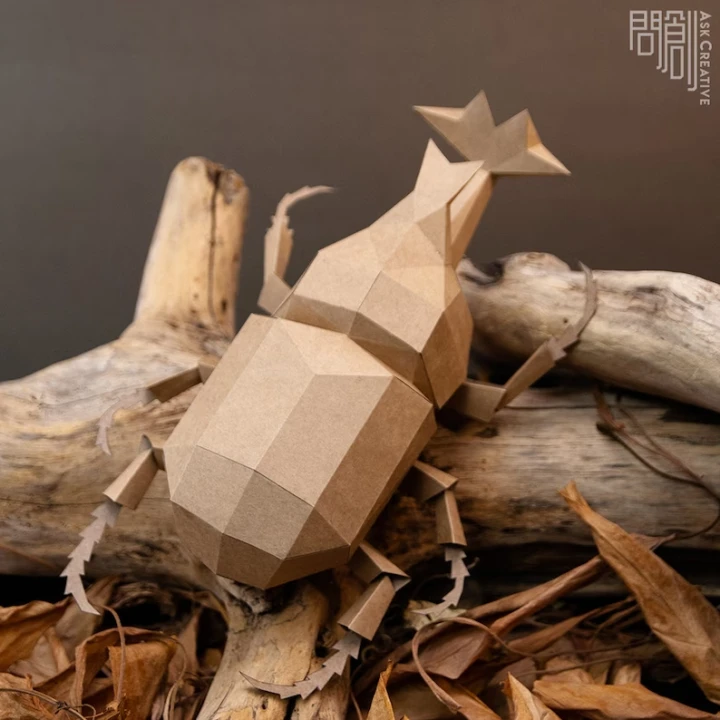 Horn Beetle paper model ,Papercraft , DIY , Low poly , PDF Papercraft , Unicorn Beetle , Dynastinae , Rhinoceros Beetle Horn Beetle paper model ,Papercraft , DIY , Low poly , PDF Papercraft , Unicorn Beetle , Dynastinae , Rhinoceros Beetle