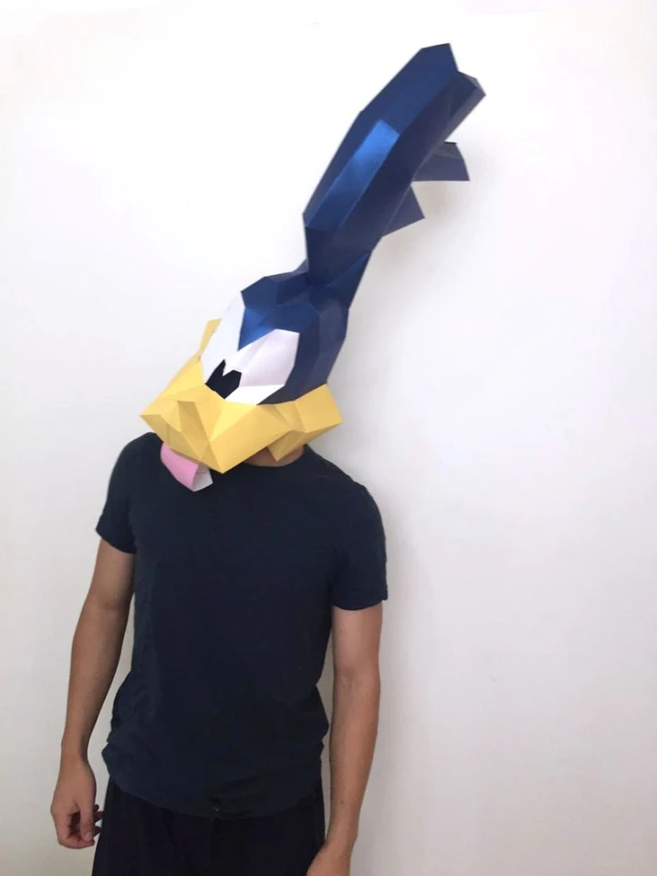 ROAD RUNNER Mask DIY, Looney Tunes Papercraft ROAD RUNNER Mask DIY, Looney Tunes Papercraft