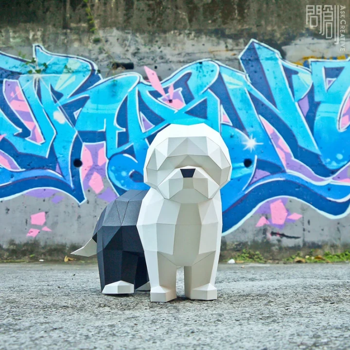 Old English Sheepdog paper model ,Papercraft , DIY , Low poly , PDF Papercraft , Old English Sheepdog Old English Sheepdog paper model ,Papercraft , DIY , Low poly , PDF Papercraft , Old English Sheepdog
