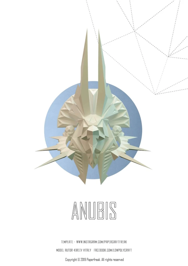 Papercraft 3D ANUBIS HEAD god of Egypt pepakura pdf template art Low polygonal Paper Sculpture Diy gift Decor home office animal trophy Papercraft 3D ANUBIS HEAD god of Egypt pepakura pdf template art Low polygonal Paper Sculpture Diy gift Decor home office animal trophy