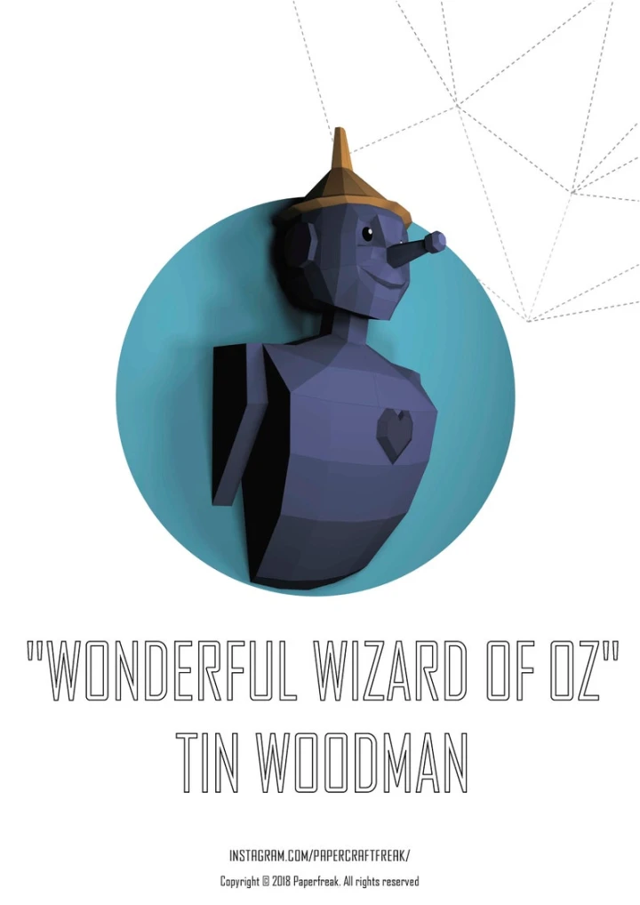 Papercraft 3D WONDERFULL WIZARD of Oz Tin Woodman pack Halloween creepy Puppy pepakura Low Poly Paper Sculpture pattern template polygonal puzzle design Papercraft 3D WONDERFULL WIZARD of Oz Tin Woodman pack Halloween creepy Puppy pepakura Low Poly Paper Sculpture pattern template polygonal puzzle design
