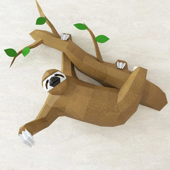 Sloth papercraft PDF DIY template SVG cameo