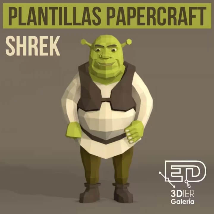 Shrek Programme Design Shrek Papercraft Design with PDF templates to build by hand, Paper art ...