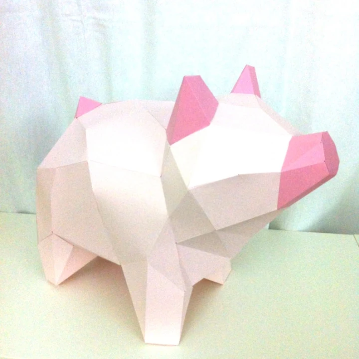 Piggy 3d papercraft. You get a PDF digital file with templates and ...