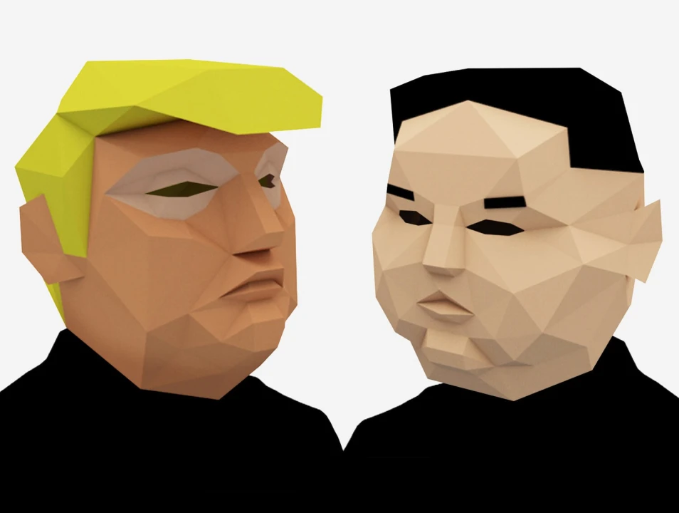 Donald Trump Mask, Kim Jong Un Mask Combo for Halloween, Printable Mask, DIY Gift, Instant Printable Pdf Templates