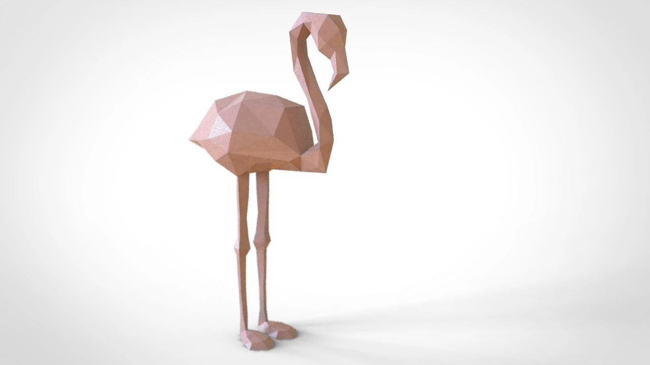 FLAMINGO 3D Papercraft Model - Download PDF Template - DIY Decoration