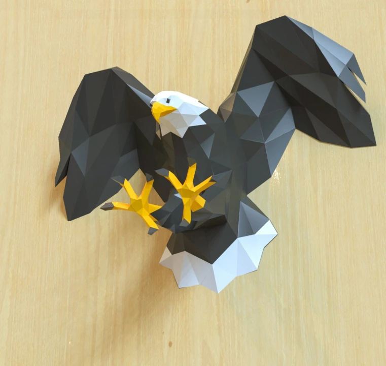 Eagle Hunting Papercraft, Lowpoly, Lowpoly Papercraft Eagle Hunting Papercraft, Lowpoly, Lowpoly Papercraft