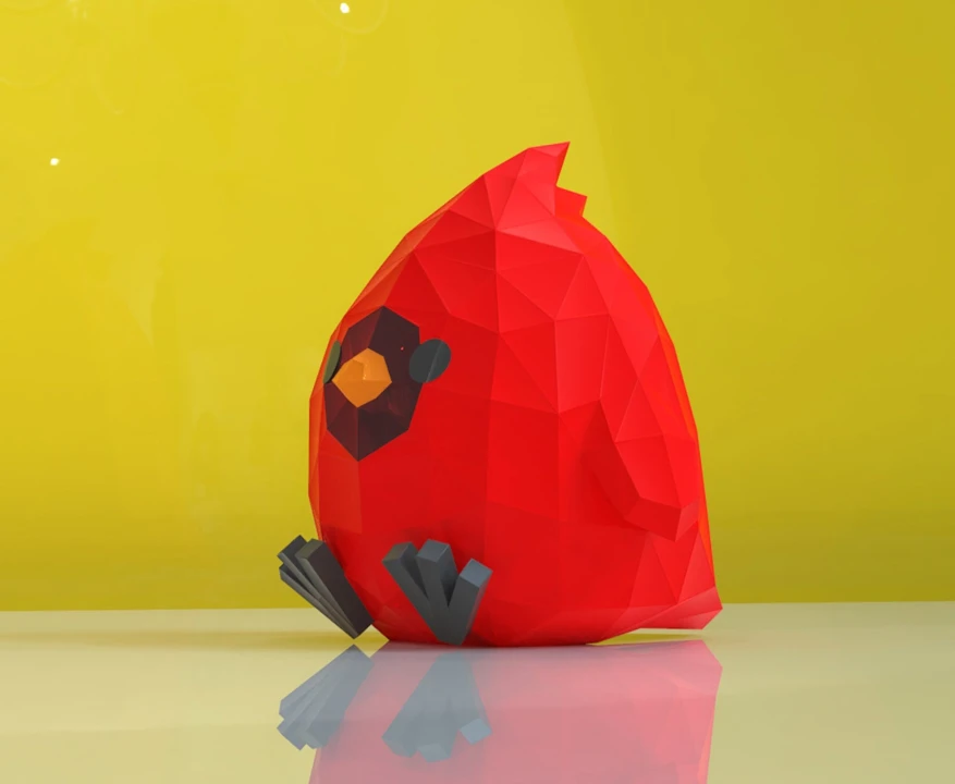 Cardinal Papercraft, Lowpoly, Low poly Papercraft