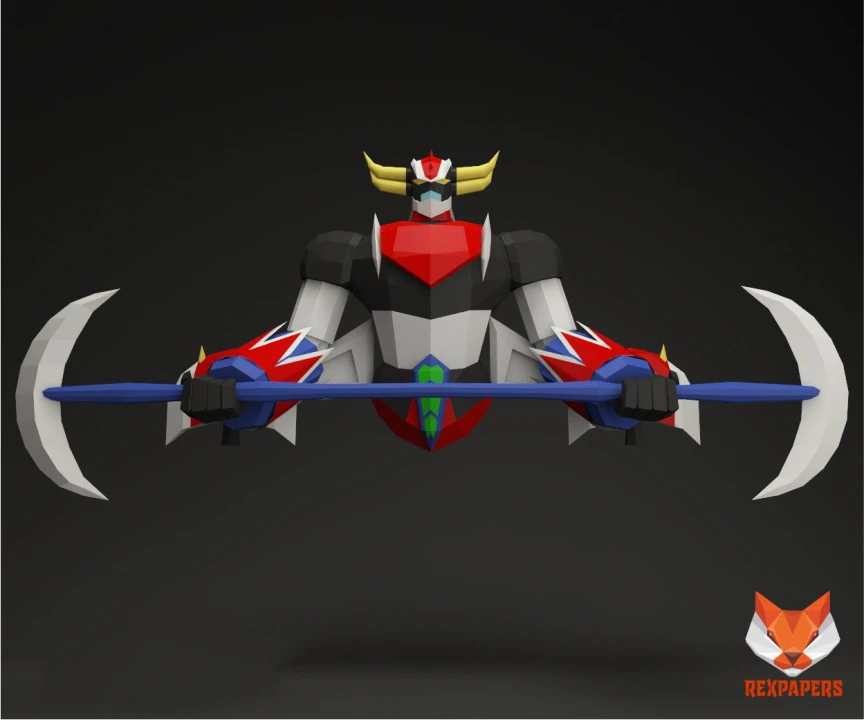 Grendizer Papercraft, PDF Template, DIY 3d Model, FanArt, Paper Sculpture, Low Poly, Pepakura Craft, Manualidad