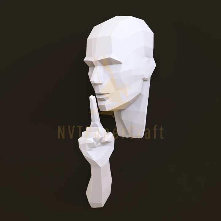 Papercraft Silence is golden, Paper Craft Silence is golden Model, golden PDF template, 3D Silence sculpture, Low poly pattern Silence Papercraft Silence is golden, Paper Craft Silence is golden Model, golden PDF template, 3D Silence sculpture, Low poly pattern Silence