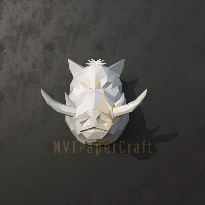 Papercraft Boar Head, Paper Craft Boar Head Model, Boar Head PDF template, 3D Boar Head sculpture, Low poly pattern Boar Head Papercraft Boar Head, Paper Craft Boar Head Model, Boar Head PDF template, 3D Boar Head sculpture, Low poly pattern Boar Head