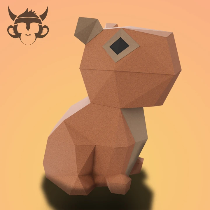 Baby Capybara, Papercraft, Template, DIY, Paper, Low Poly, Cute, Kawaii, 3D Model, Pdf Low Poply, Kids Toy Baby Capybara, Papercraft, Template, DIY, Paper, Low Poly, Cute, Kawaii, 3D Model, Pdf Low Poply, Kids Toy