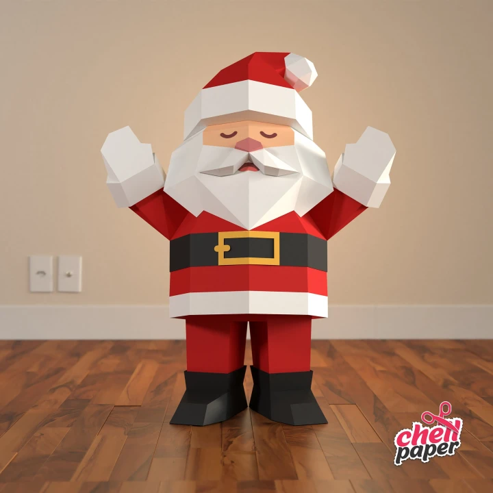 Santa Claus, Paper Santa Claus, Christmas, Papercraft Santa Claus, elf, Santa's helper, jingle bells, magical, celebration, Christmas tie