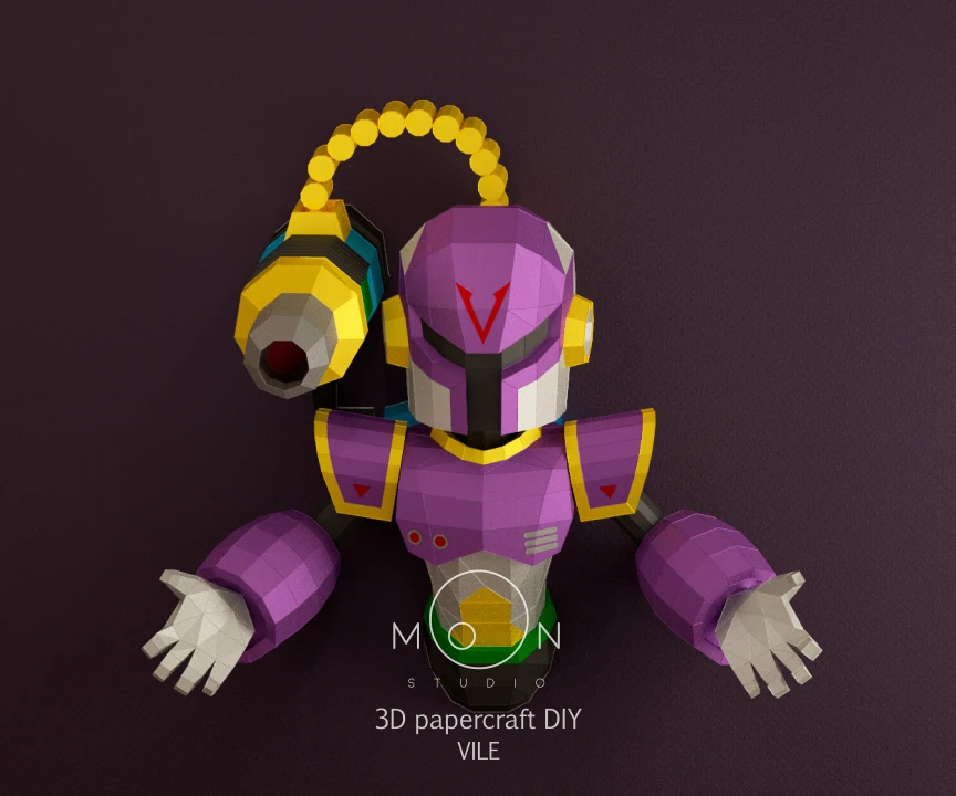 Vile, DIY, Papercraft, Low Poly, 3D model, Craft, Paper, Snes, Nes, Retro Game, Console, Room Decor Vile, DIY, Papercraft, Low Poly, 3D model, Craft, Paper, Snes, Nes, Retro Game, Console, Room Decor