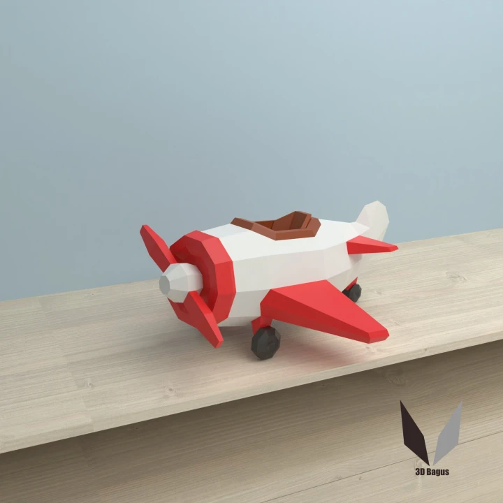 Plane 3D papercraft | DIY paper sculpture | Paper model pattern | Do it yourself | Low poly | PDF pattern | origami | home decor