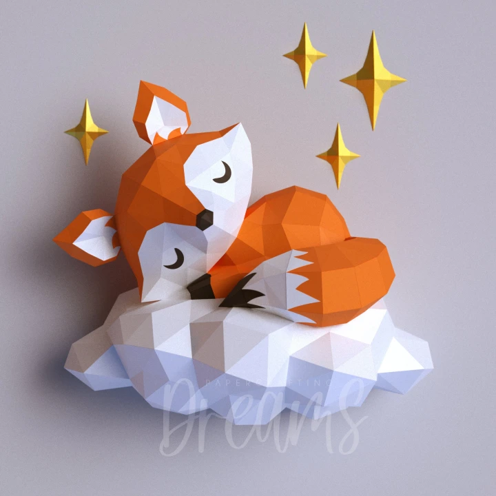Papercraft Templates Baby Fox On A Small Cloud PDF Papercraft Templates Baby Fox On A Small Cloud PDF