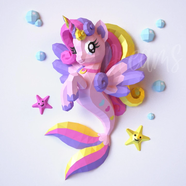 Papercraft Templates Seapony Mermaid Unicorn PDF Papercraft Templates Seapony Mermaid Unicorn PDF