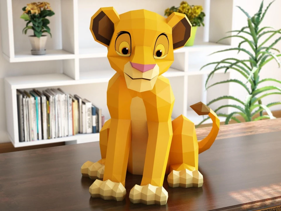Lion Simba papercraft | PDF | DIY printable template | 3D sculpture