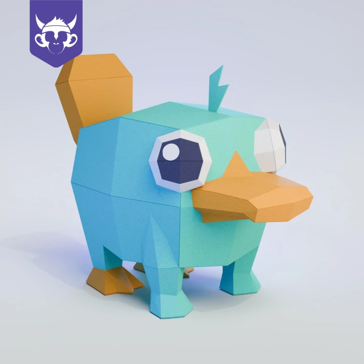PLATYPUS PERRY, Papercraft, Template, DIY, Paper, Low Poly, Cute, Kawaii, 3D Model, Pdf Low Poply, Kids Toy