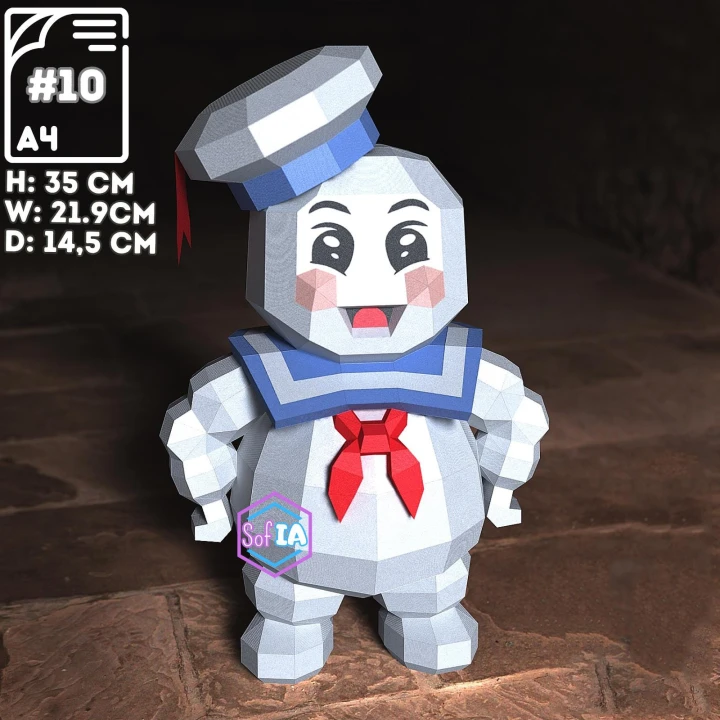 Mini Marshmallow Papercraft PDF Template For office, Room, Decor, DIY gift for friends, family, Low poly Paper, Paper Craft 3D kit by SoPhiaPrintD