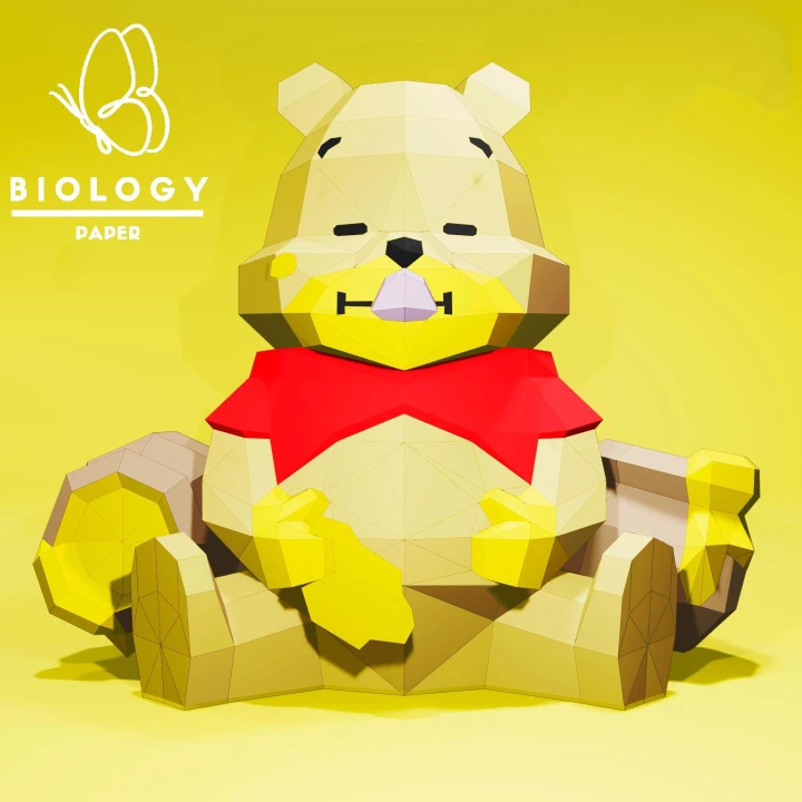 Winnie the Pooh Low Poly Papercraft Template Pepakura PDF DIY Handmade Winnie the Pooh Low Poly Papercraft Template Pepakura PDF DIY Handmade