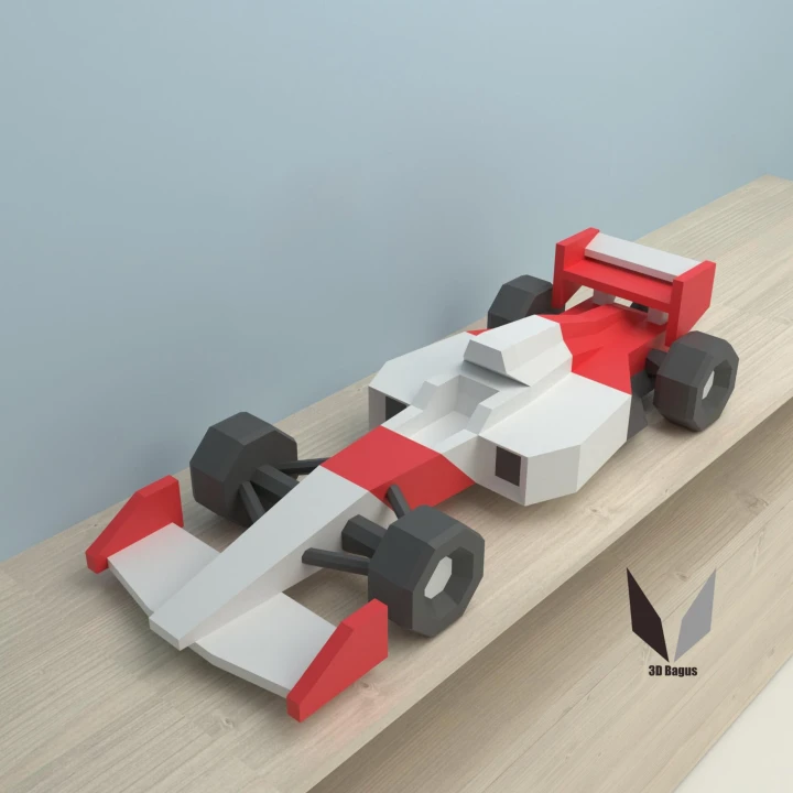 F1 Car 3D papercraft | DIY paper sculpture | Paper model pattern | Do it yourself | Low poly | PDF pattern | origami | home decor