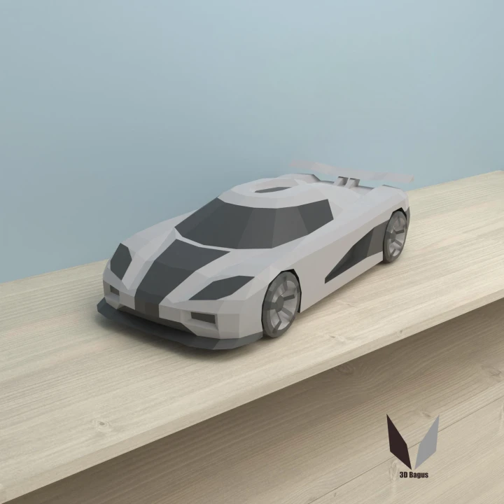 Koenigsegg Agera Sports Car 3D papercraft | DIY paper sculpture | Paper model pattern | Do it yourself | Low poly | PDF pattern | origami | home decor