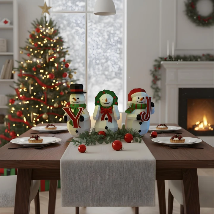 Snowman Joy Papercraft, PDF Template, DIY 3d Model, FanArt, Paper Sculpture, Low Poly, Pepakura Craft, Manualidad